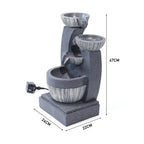 4-Tiered Garden Cascading Water Fountain with LED Lights Bowls Decorated