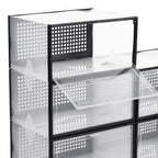 Set of 12 Clear Plastic Stackable Shoe Storage Box