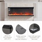 50inch Recessed and Freestanding Electric Fireplace with Remote Control
