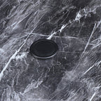 Black Garden Square Marble Patio Table With Umbrella Hole