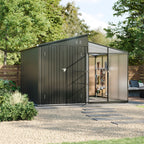 Garden Storage Shed with Integrated Lean-to Greenhouse & Double Doors