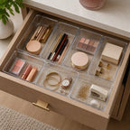 6-Piece Clear Plastic Drawer Organiser Tray Set, Assorted Sizes
