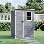 5 x 3 ft Plastic Garden Storage Shed with Pent Roof & Lockable Door