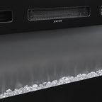 Recessed Electric Fireplace TV Stand with Closed Storage