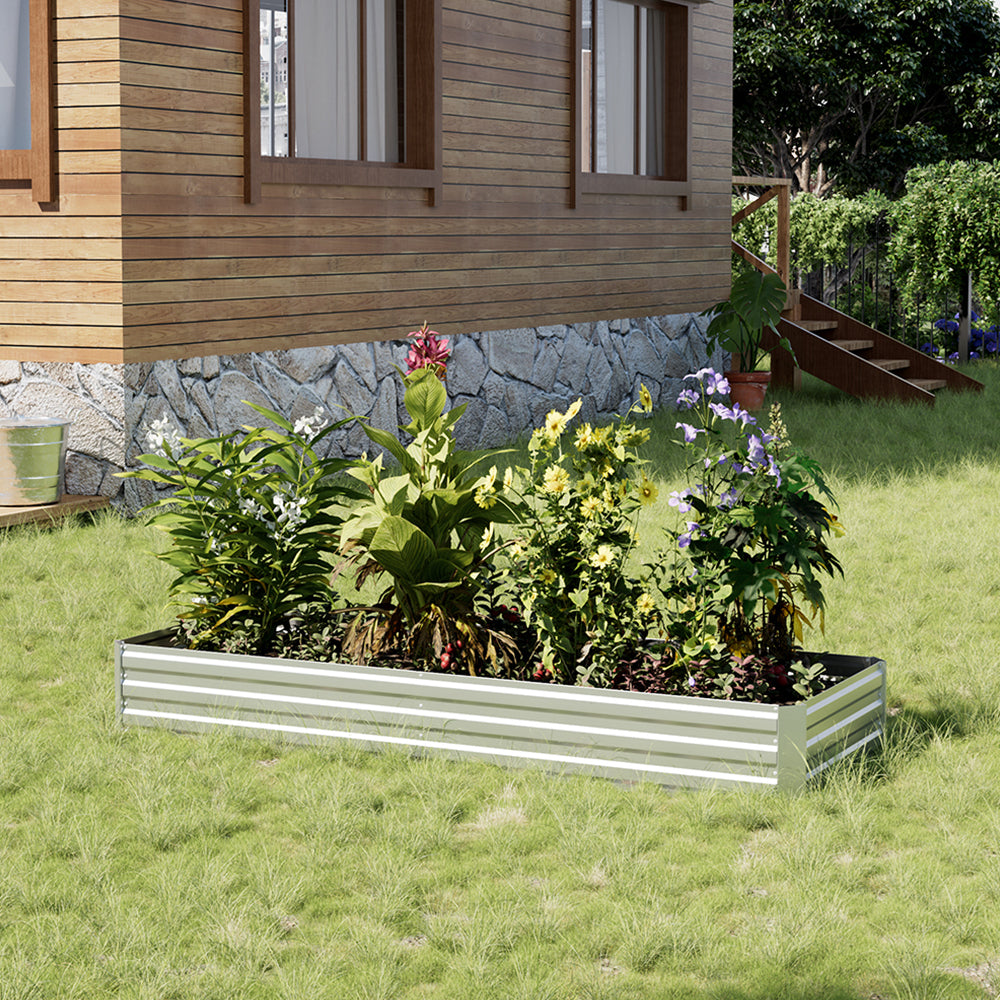 Outdoor Rectangular Metal Raised Garden Bed