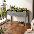 Elevated Rectangular Raised Garden Bed with Drainage Holes