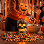 Battery-Operated Halloween Lava Skull Flame Light