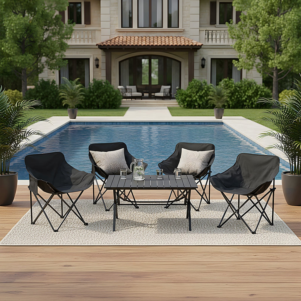 Portable Folding Camping Table with 4 Chairs