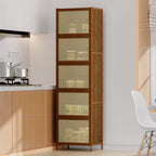 Narrow Bookcase Storage Cabinet with Doors