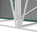 Green Metal Outdoor Garbage Bin Shed For 3 Trash Bin