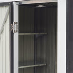 5 x 3 ft Metal Garden Storage Shed with Pent Roof & Shelves