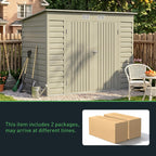 8 x 4 ft Metal Garden Storage Shed with Pent Roof & Padlockable Double Doors