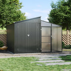 Garden Storage Shed with Integrated Lean-to Greenhouse & Double Doors