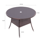 105cm Round/ Square Coffee Table Bistro Outdoor Garden Patio Tables & Parasol Hole Garden Dining Table   