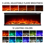 50inch Recessed and Freestanding Electric Fireplace with Remote Control