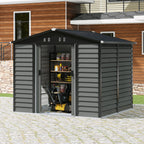 8 x 7 ft Metal Garden Storage Shed with Apex Roof