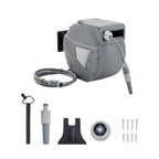 Wall Mounted Retractable Garden Hose Reel with Spray Nozzle