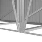 Grey Metal Outdoor Garbage Bin Shed For 3 Trash Bin