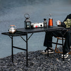 Outdoor Portable Height-Adjustable Folding Camping Table