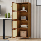 Narrow Bookcase Storage Cabinet with Doors