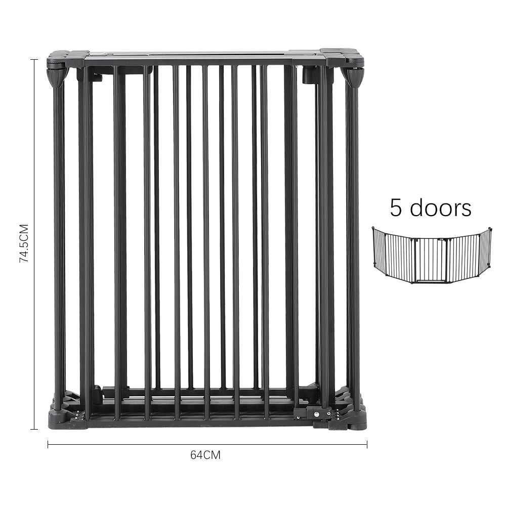 Foldable 5 Panel Metal Pet Playpen