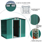 Steel Garden Storage Shed with Apex Roof