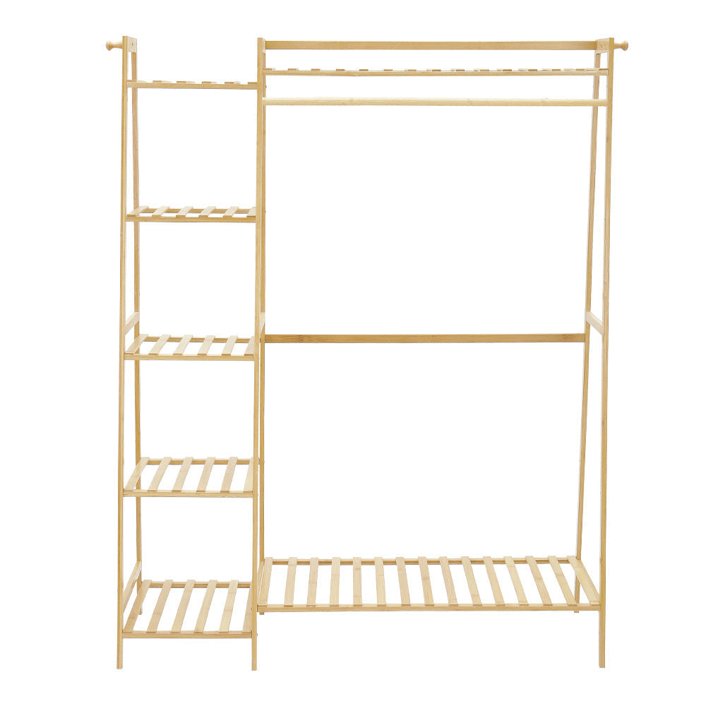 Bamboo Bedroom Garment Clothes Rack Natural