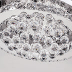 Crystal Round Crystal-droplets LED Semi Flush Mount Ceiling Light