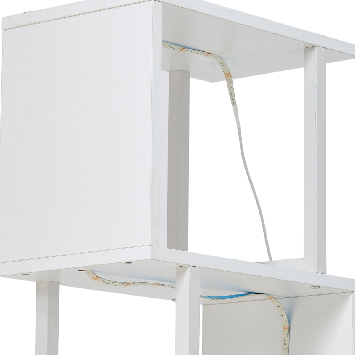 S-shaped Geometric Storage Rack with LED Lights