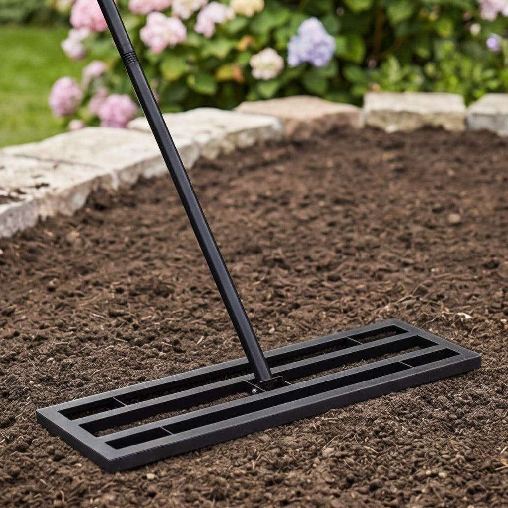 Garden Lawn Levelling Rake with Serrated Design