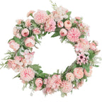 Spring Artificial Peony Wreath Mixed Flowers for Wedding Decor