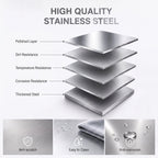 3-Tier Stainless Steel Prep Table with Smooth Castors and Adjustable Feet