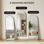 Metal Frame Full Length Mirror with Stand