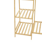 Bamboo Bedroom Garment Clothes Rack Natural