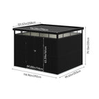 10 x 8 ft Metal Garden Storage Shed with Flat Roof & Double Doors