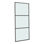 Frosted Glass Black Barn Door with Sliding Hardware Kit