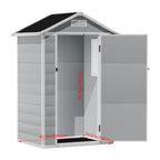 4 x 3 ft Plastic Garden Storage Shed with Apex Roof & Lockable Door