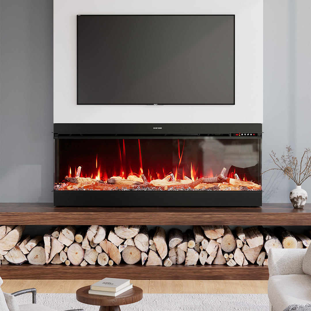 50/60/70'' 3 Side Electric Fireplace with Remote Control