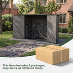 7 x 4 ft Outdoor Plastic Bike Storage Shed with Pent Roof & Double Doors