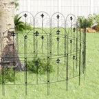 10-Panel Metal Arched Garden Fence Yard Borders Decor Set
