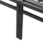 Garden Sanctuary metal folding bed frame with secure buckle design, showing sturdy construction and compact folded position.