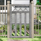 2.5 x 4 ft Outdoor Cross Top Wooden Garden Gate Pedestrian Fence Yard Door