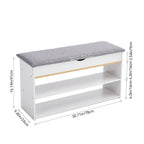 3-Tier Shoe Storage Bench with Padded Seat