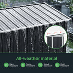 9 x 4 ft Metal Garden Storage Shed with Pent Roof