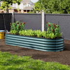 Oval-Shaped Galvanised Steel Raised Garden Bed