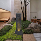Rectangle Stone-Styled Cascading Waterfall Fountain with LED Lights