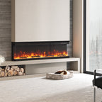 60 Inch 3-Sided Recessed or Freestanding Electric Fire