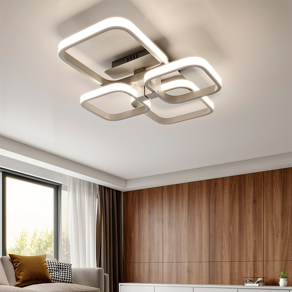 4/6 Heads Contemporary LED Energy-efficient Light-adjusted Semi Flush Ceiling Light
