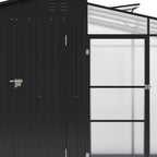 Garden Storage Shed with Integrated Lean-to Greenhouse & Double Doors