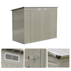 8 x 4 ft Metal Garden Storage Shed with Pent Roof & Padlockable Double Doors